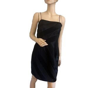 David Meister Womens Spaghetti Strap‎ Sheath Cocktail Formal Dress Black Size 8